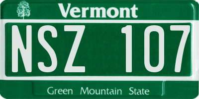 VT license plate NSZ107