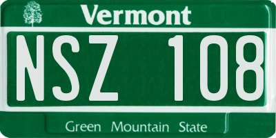 VT license plate NSZ108