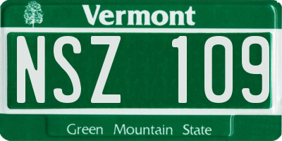 VT license plate NSZ109
