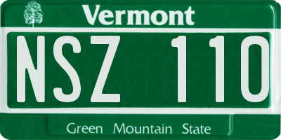 VT license plate NSZ110