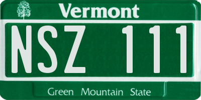 VT license plate NSZ111