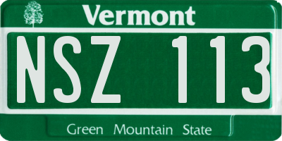 VT license plate NSZ113