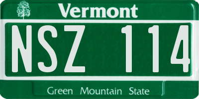 VT license plate NSZ114