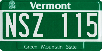 VT license plate NSZ115
