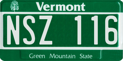 VT license plate NSZ116