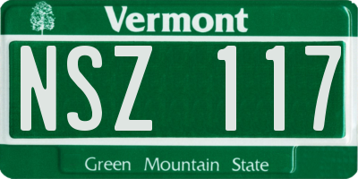 VT license plate NSZ117