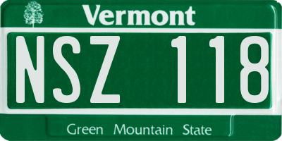 VT license plate NSZ118