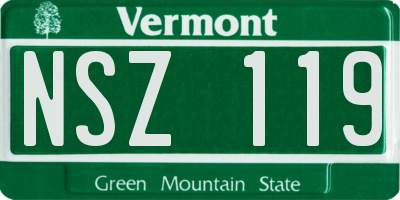 VT license plate NSZ119