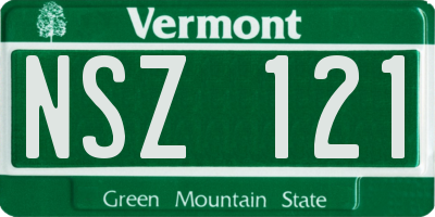 VT license plate NSZ121