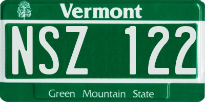 VT license plate NSZ122