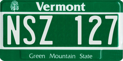 VT license plate NSZ127