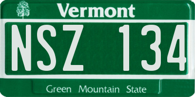 VT license plate NSZ134