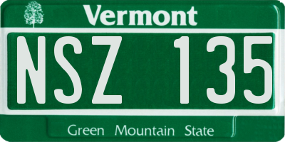 VT license plate NSZ135