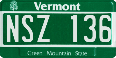 VT license plate NSZ136