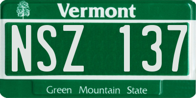 VT license plate NSZ137