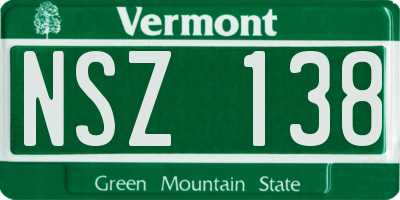 VT license plate NSZ138