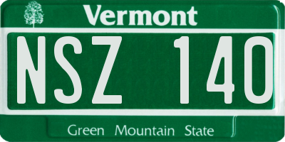 VT license plate NSZ140