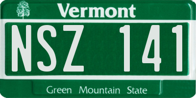 VT license plate NSZ141