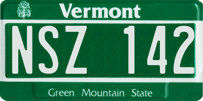 VT license plate NSZ142