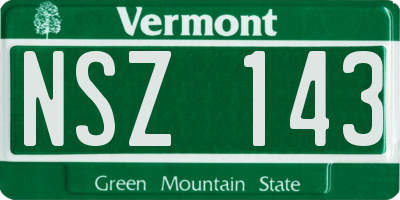 VT license plate NSZ143