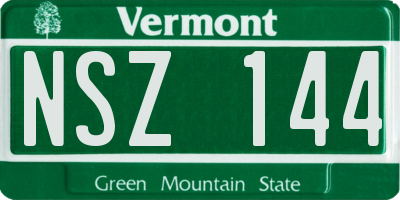 VT license plate NSZ144