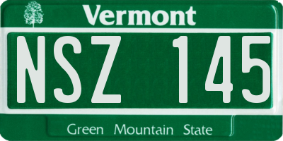 VT license plate NSZ145