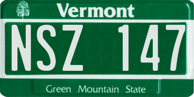 VT license plate NSZ147