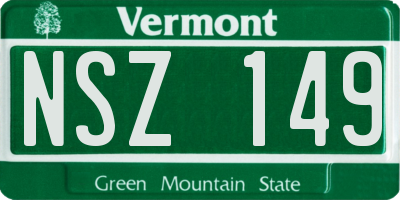 VT license plate NSZ149
