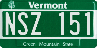 VT license plate NSZ151