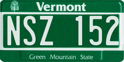 VT license plate NSZ152