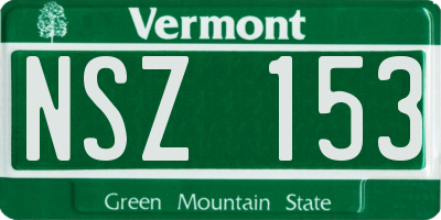 VT license plate NSZ153