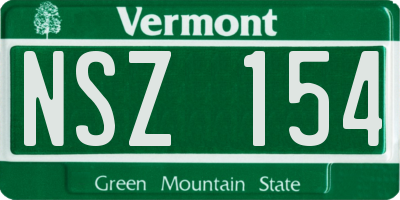 VT license plate NSZ154