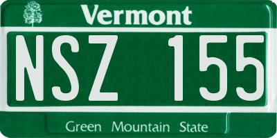 VT license plate NSZ155