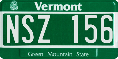 VT license plate NSZ156