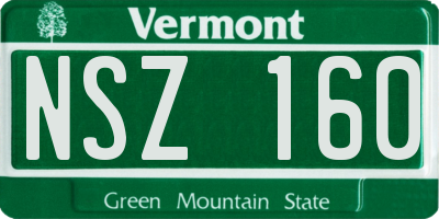 VT license plate NSZ160
