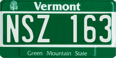 VT license plate NSZ163