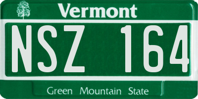 VT license plate NSZ164
