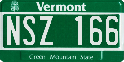 VT license plate NSZ166