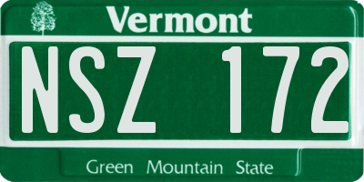 VT license plate NSZ172