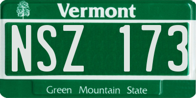 VT license plate NSZ173