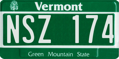 VT license plate NSZ174
