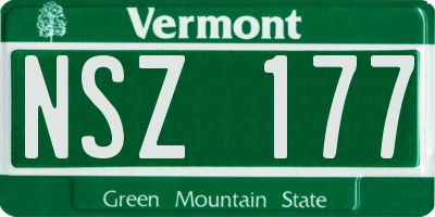 VT license plate NSZ177