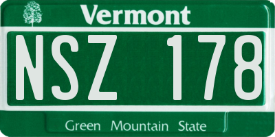 VT license plate NSZ178