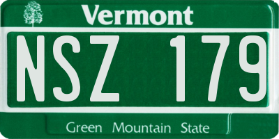 VT license plate NSZ179