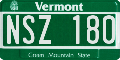 VT license plate NSZ180