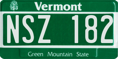 VT license plate NSZ182