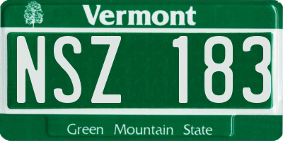 VT license plate NSZ183