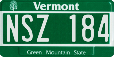 VT license plate NSZ184