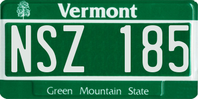 VT license plate NSZ185