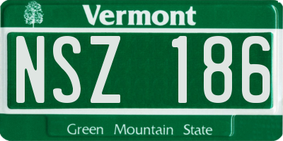 VT license plate NSZ186